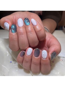 ティアリス(NAIL SALON TIARIS)/夏ネイル/水滴ネイル