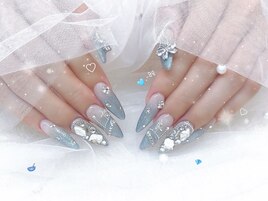水色 マグネット 韓国ネイル