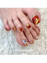 リファインネイル(refinenail)/キラキラちぐはぐフットネイル
