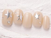 ネイルメゾン 渋谷店(NAIL MAISON)/シルバー星ストーン￥4800