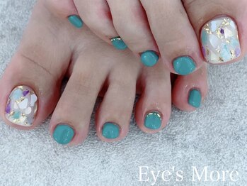 アイズモア 国立店(Eye's More)/夏/Foot/カラーシェル×グリーン