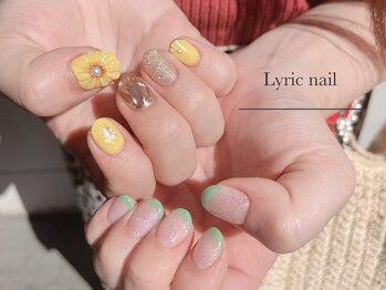 リリックネイル 本八幡店(LyricNail)/ちぐはぐ向日葵ネイル