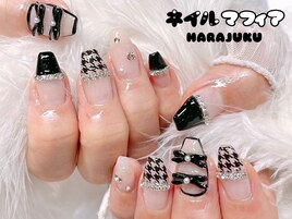 冬ネイル/千鳥柄/ガーリー