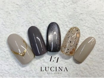 ネイルスタジオ ルキナ(LUCINA)/H-810大人上品ニュアンスグレー