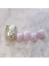 ネイルサロンリュクス (nailsalon Luxe)/フットネイル　大人キラキラホロ
