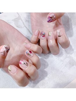 オーブ(AUBE)/手書きフラワーアート