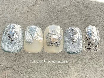 クレオ 中目黒店(Cleo)/冬ネイル 水色マグネット
