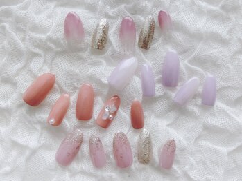 ネイリシャス(NAILICIOUS)の写真/新メニュー♪シンプル系に華やかさをプラス◆¥4950オフ込☆サンプル内のデザインからカラー変更OK◎