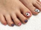 FOOTくすみカラー×大人フラワー