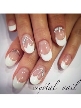 クリスタルネイル ボンベルタ橘店(CRYSTAL NAIL)/ハートフレンチネイル
