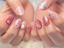 のらねこ/ピンク夏ネイル