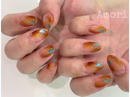 秋色ニュアンスでネイル