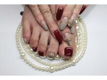 ネイルサロン スクール ビュートバタフライ 相模大野店(BEAUT BUTTERFLY)/グレージュチェックネイル