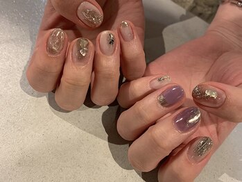 ドレス(Dress nail＆eyelash Lolonois)/クリアミラーニュアンスデザイン