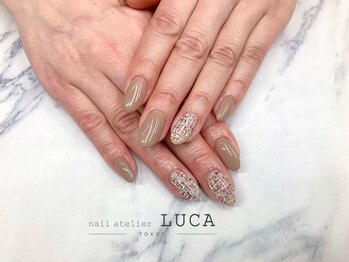 ネイルアトリエルカ(nail atelier LUCA)/W-477 大人可愛いツイードネイル