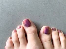 シンプルオーロラネイル