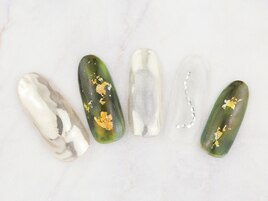 グリーン×ミラーネイル