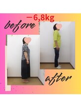 スーパースリムダイエット茅ヶ崎 茅ヶ崎整体院/3ヵ月－6,8kg減ダイエット♪