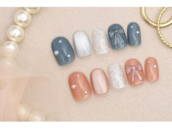 ネイルサロンプリッシュ 横浜店(prish)/2月号 6000円 リボン