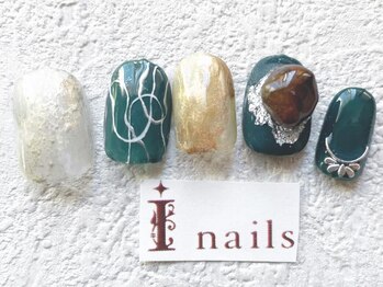 アイネイルズ 梅田店(I nails)/水彩ニュアンス和柄和風