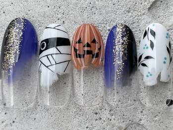 フリークネイル(FREAK Nail)/ハロウィンクリアアート ¥14000