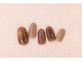 秋マーブルネイル