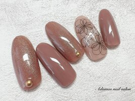 マグネット花柄シールネイル