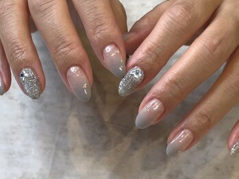 リッシュ(RICHE)/ブルーグレー　ツイードネイル