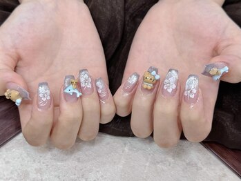 エコー(Echo)/マグネットネイル、水色ネイル