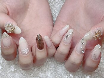 レアネイル 新宿(le'a nail)/乳白ラメネイル