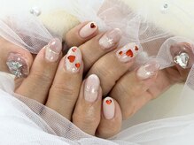ディーネイル 池袋(D-nail)/【森】キラキラ ハートネイル