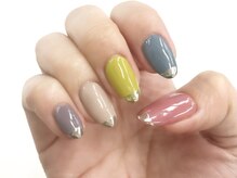 ネイルサロン ジュネイル(NAIL SALON JUNAIL)/グレージュカラー×先端ミラー