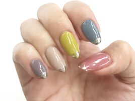 グレージュカラー×先端ミラー