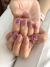 ユージューネイルルーム(UJU nail room)/パープルツイードネイル