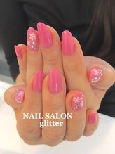 ネイルサロン グリッター(NAIL SALON glitter)/可愛い雪の結晶ネイル