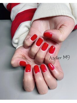 ホームサロンアトリエ エムナイン(Home Salon Atelier M9)/うるつや赤ワンカラーネイル