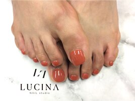 W-726 秋色シンプルフットネイル