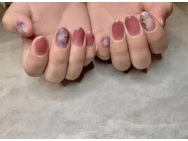 ピンクタイダイネイル