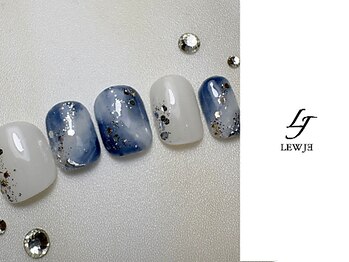 和柄　ネイルチップ　和装　青