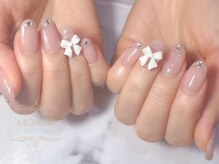 モアニ ヒロオ 渋谷店(MOANI Hiroo)/マオジェル+リボンパーツネイル