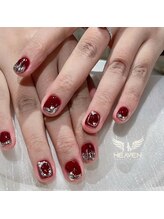 ヘブン ネイル 鶯谷(HEAVEN Nail)/Red and Grey Nail Design
