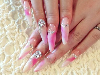 テテ ネイル(tete nail)/ざっくりマーブル×ビジュー!