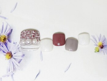 ネイルライフ(NailLife)/ツイードハーフフット定額ネイル