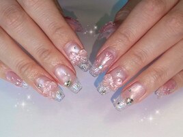 クリアネイル リボンネイル
