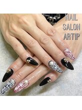 ネイルサロン アーティップ(Nail Salon Artip)/ツイード パール 冬ネイル