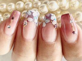 紫陽花グラデーションネイル