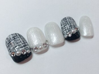 クリスタルネイル ボンベルタ橘店(CRYSTAL NAIL)/ツイードネイル