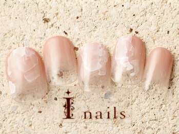 アイネイルズ 町田店(I nails)/桃塗りかけインクグラデ 7980円