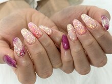 ディーネイル 池袋(D-nail)/【森】キラキラ ピンクネイル