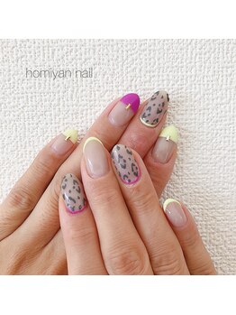 ホミヤンネイル(homiyan nail)/カラフルレオパード